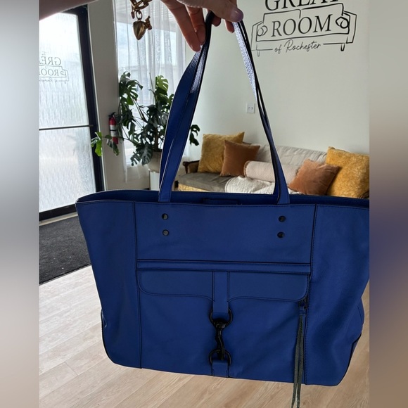 Rebecca Minkoff Bowery leather cobalt Blue Tote Bag with black hardware - Picture 2 of 7